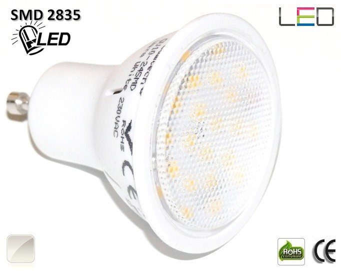 Ampoule LED GU10 24 LED SMD 2835 140° Blanc 230v